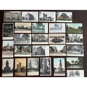 1905 RPPC Hartford Connecticut (25) Postcards Courthouse Arsenal Church Main St